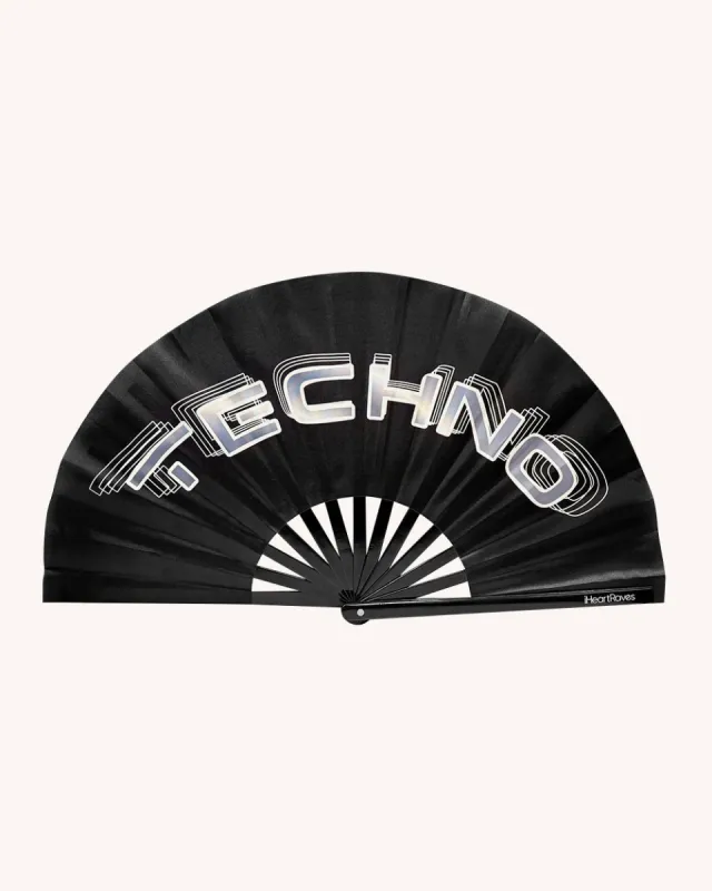 TECHNO UV Reactive Hand Fan sold by iHeartRaves
