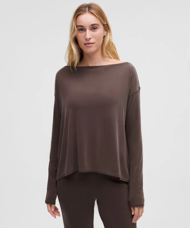 Drapey Softstreme Off-The-Shoulder Long-Sleeve Shirt sold by Lululemon