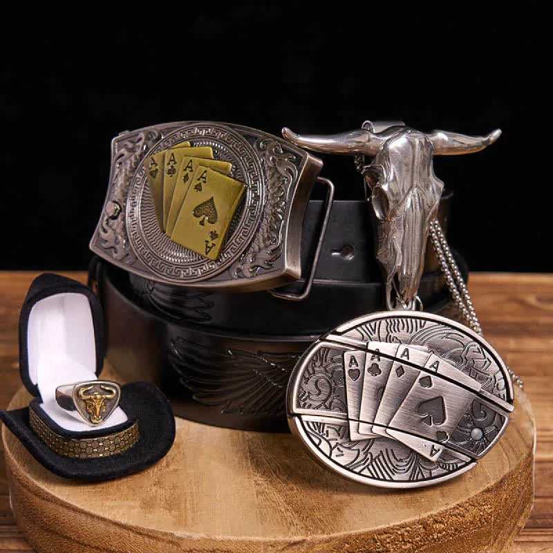 DIY Poker Hidden Knife Belt Buckle Bull Ring Longhorn Pendant Bundle Set sold by FloralTrip