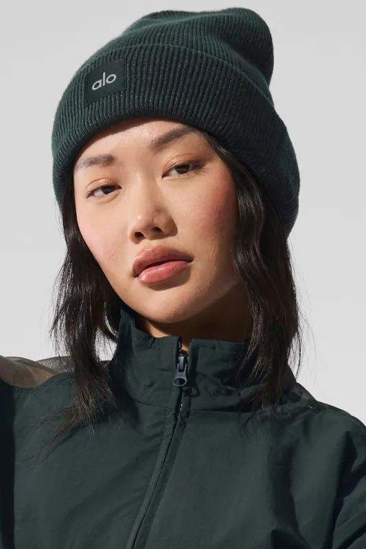 Everyday Beanie - Charcoal Green sold by Alo Yoga