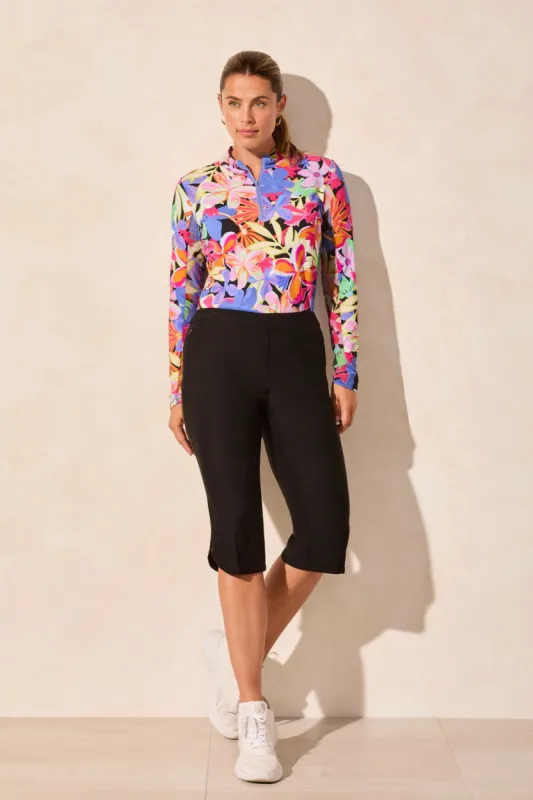 Flatten It® Pull-On Capri With Zip Pockets-Black sold by Tribal