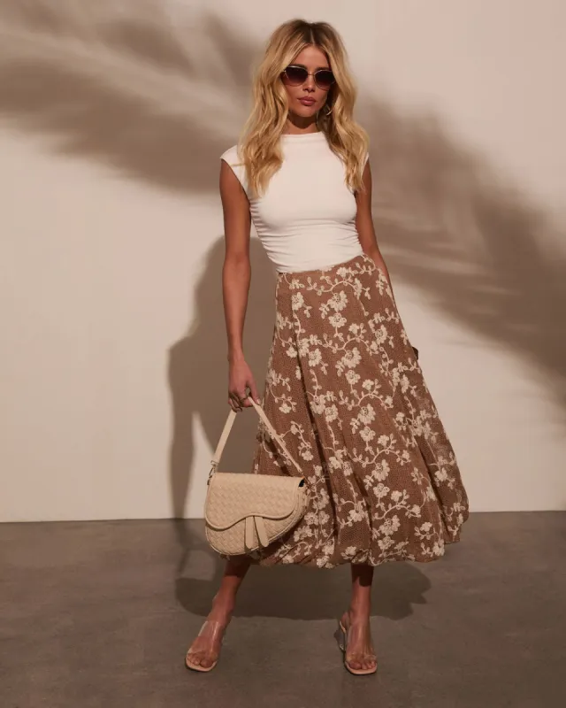 Tova Crochet Floral Midi Skirt sold by Vici