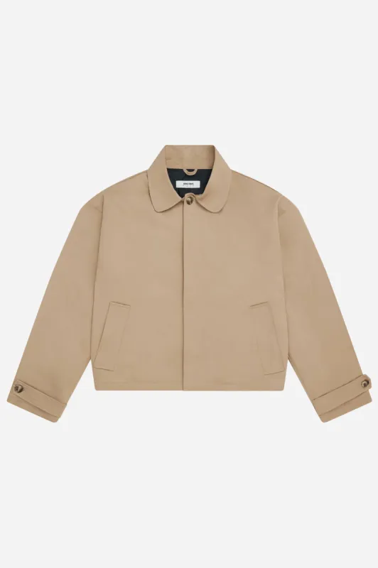 cropped button jacket sand sold by about:blank