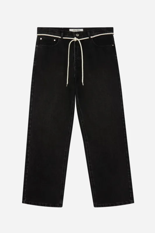 relaxed denim jean black sold by about:blank