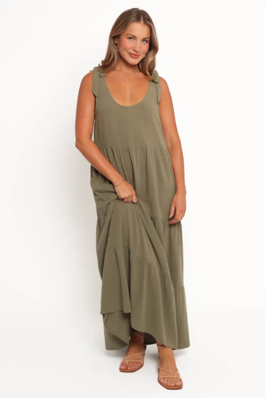 Marcy Midi Dress - Olive sold by Petal & Pup