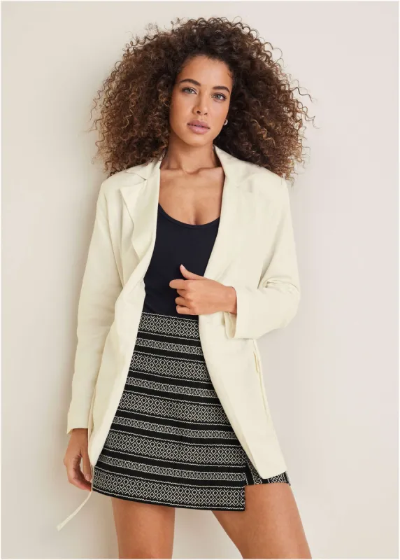 Cotton Linen Blazer - Off White sold by VENUS