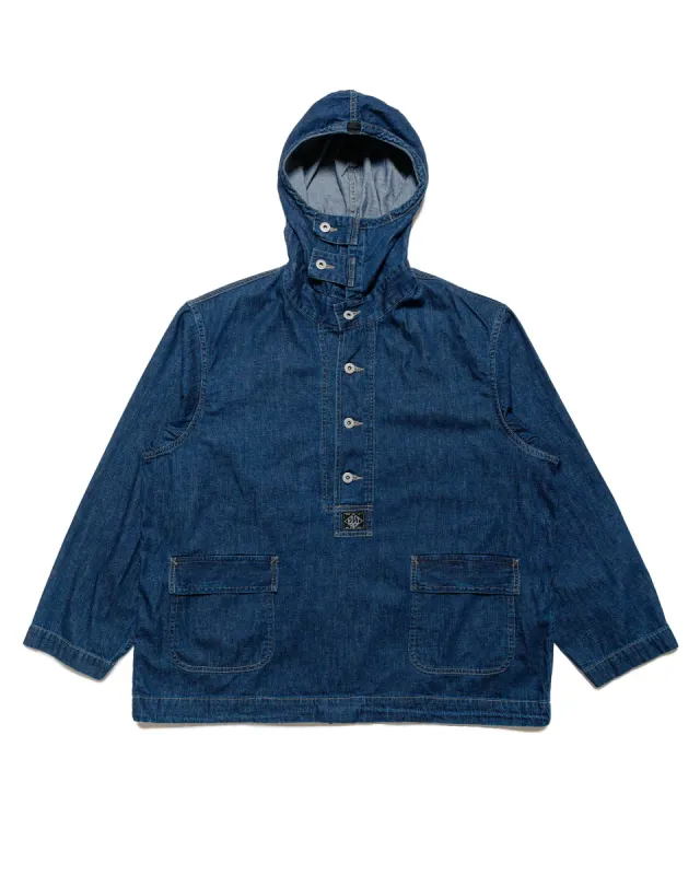 Post O'Alls NAVY Parka Blue Denim w/OD Yellow Stitch Indigo sold by Lost & Found