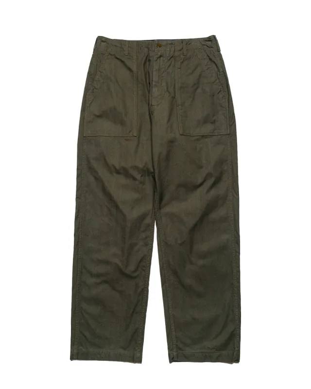 Engineered Garments Fatigue Pant Olive Cotton Brushed Herringbone sold by Lost & Found