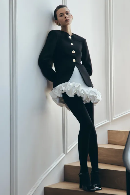 Asia Mixed Button Blazer - Black sold by Meshki