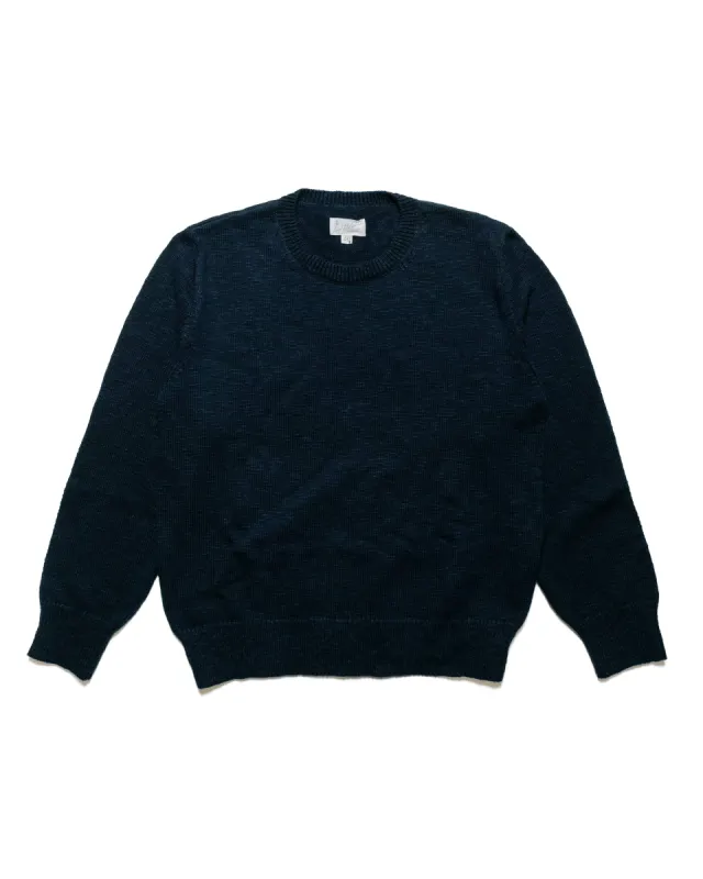 The Real McCoy's MC23014 Cotton Crewneck Sweater Ink Blue sold by Lost & Found