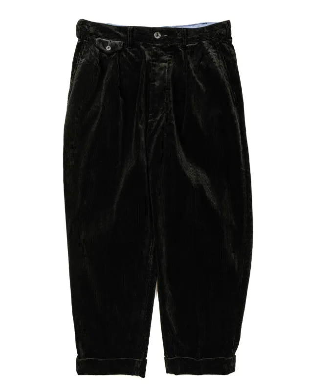 Beams Plus 2Pleats Corduroy Charcoal Grey sold by Lost & Found