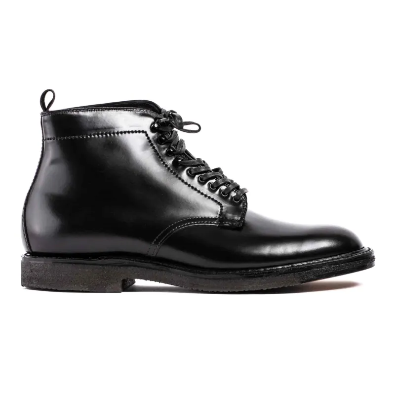 Alden Black Cordovan Plain Toe Boot with Crepe Sole sold by Lost & Found