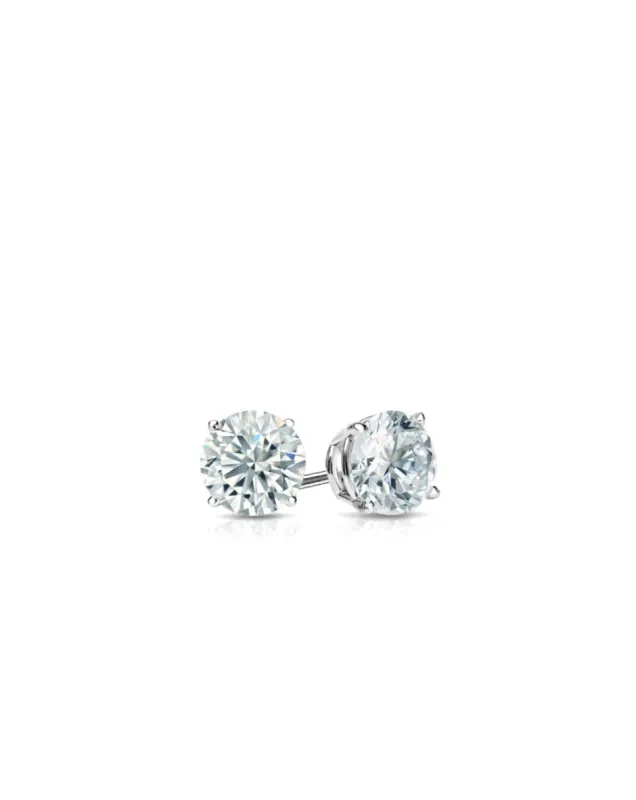Studs Earrings | Round Cut 2ct LAB Diamond sold by Meira T