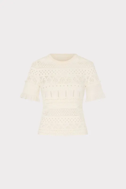 Smocked Finish Pointelle Top sold by Milly