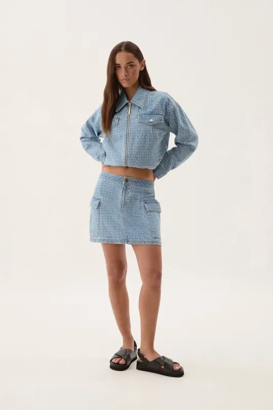 Logo Denim Bomber Jacket 792 sold by Aje