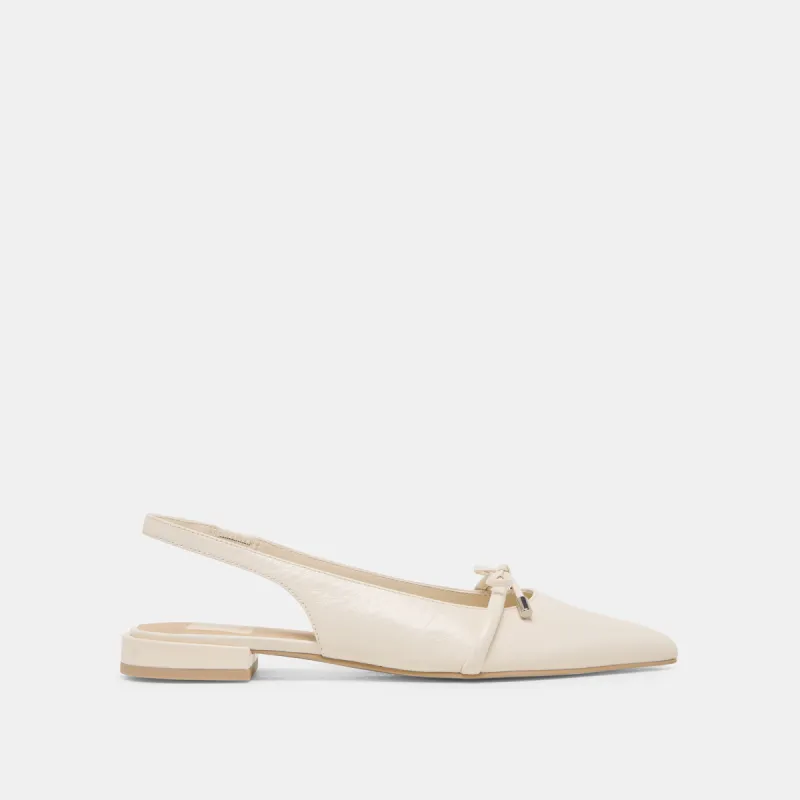 PAYGE FLATS OFF WHITE CRINKLE PATENT sold by Dolce Vita