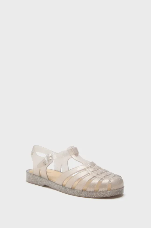 Beige Silver Glitter Possession Sandals sold by Tuckernuck
