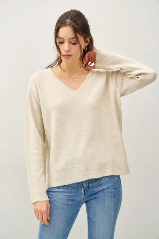 Wool Blend Relaxed V Neck Sweater sold by U-NI-TY