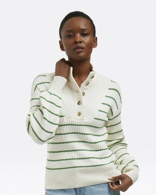 Striped Button Front Sweater sold by Draper James