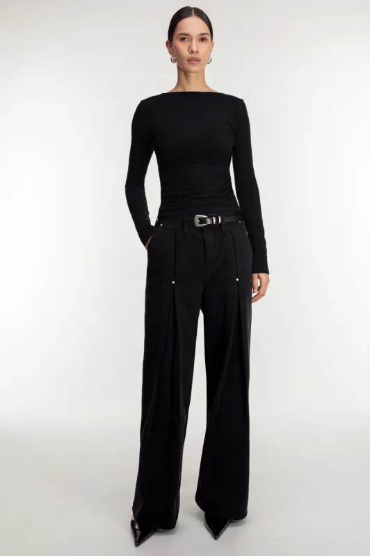 PLEATED PANTS WITH STUD DETAILS sold by OAK AND FORT