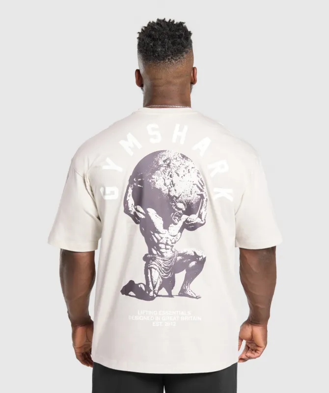Gymshark Atlas T-Shirt - Oat White sold by Gymshark