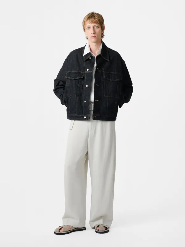 Stein Italian Denim Jacket in Black sold by Studio Nicholson