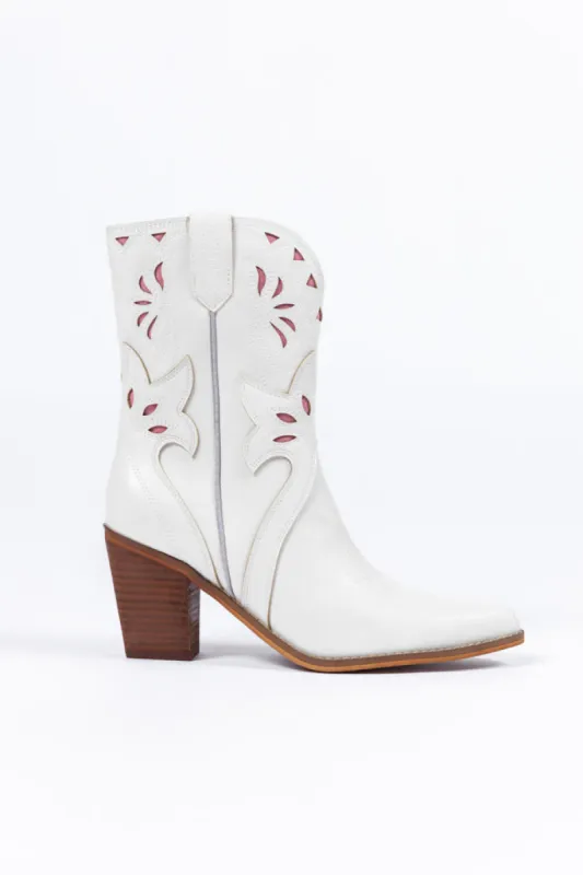 Dallas White Pointed Toe Booties SALE sold by Pink Lily