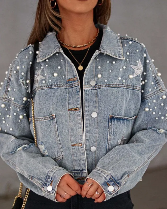 Star denim jacket sold by Charming Charlie