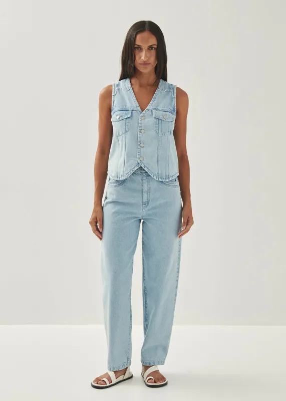 Manuela Light Blue Denim Vest sold by Alohas