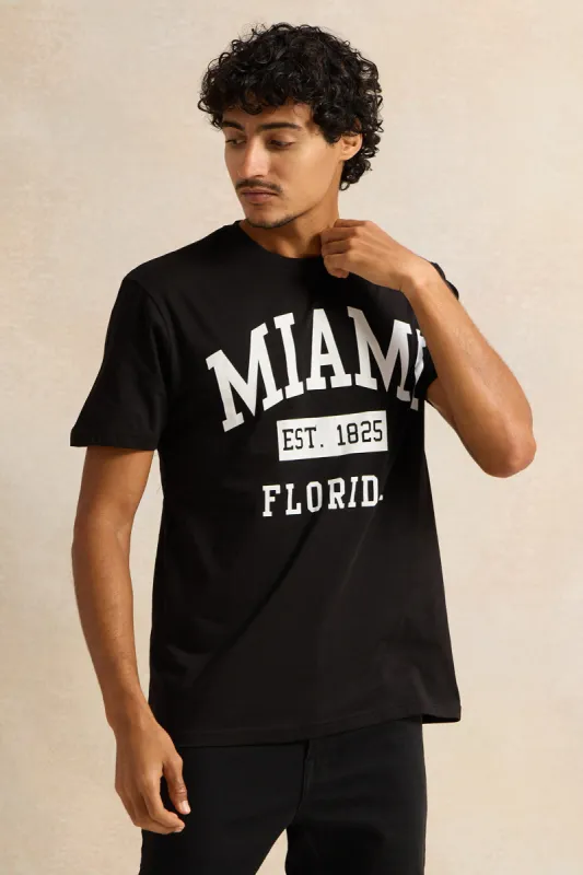 Men Black Graphic T-Shirt sold by Redtag
