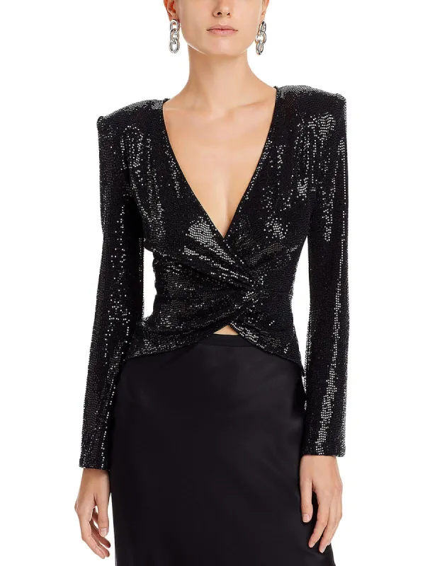 L'Agence Metallic Wrap Blazer Black Size XS sold by Leota