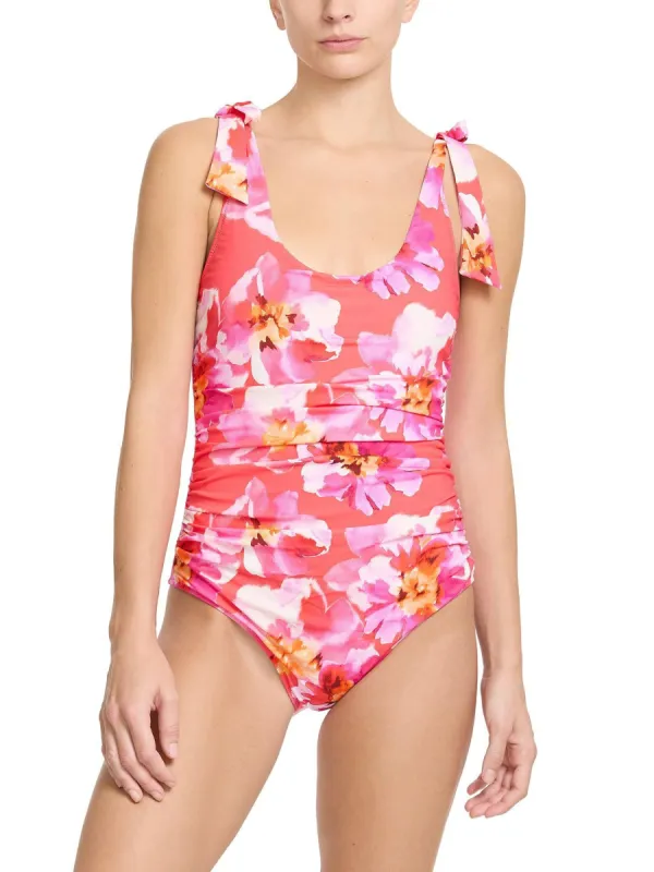 Ruched Bow One Piece Swimsuit Out Of Office Pink sold by Hanky Panky