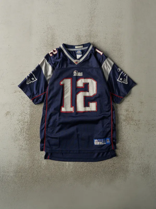 Vintage Y2K Blue New England Patriots #12 Tom Brady Jersey (XS/S) sold by Rebalance Vintage