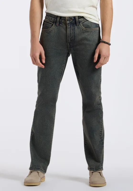 Relaxed Straight Driven Men's Jeans, Authentic Worn Indigo - BM26074 sold by Buffalo Jeans