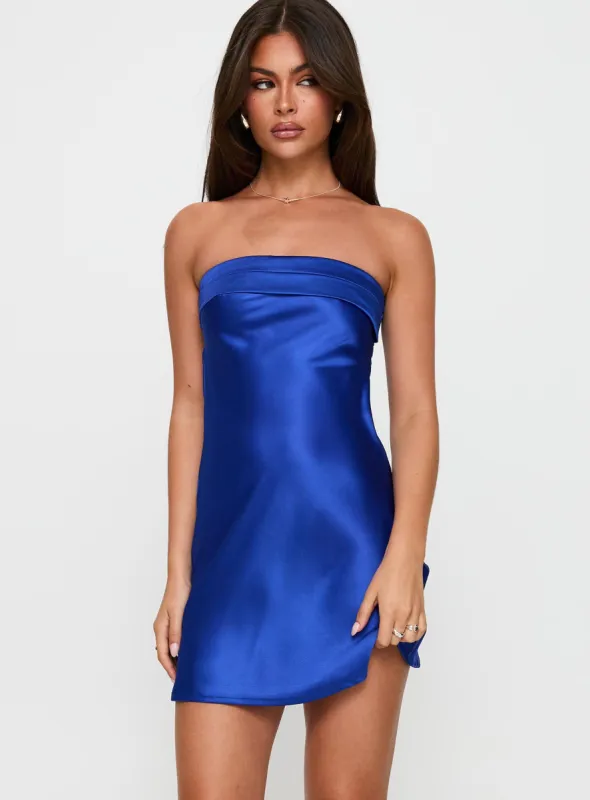 Phillipa Mini Dress Cobalt sold by Princess Polly