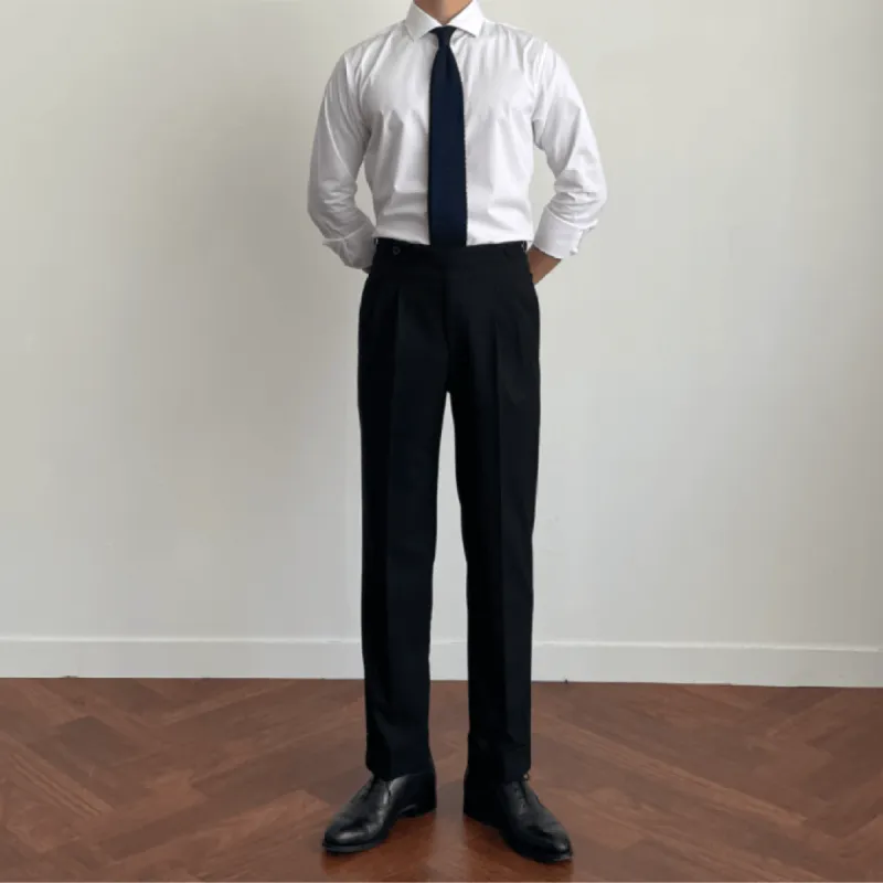 Signature Double-Pleated Suit Pants Black sold by Josepht