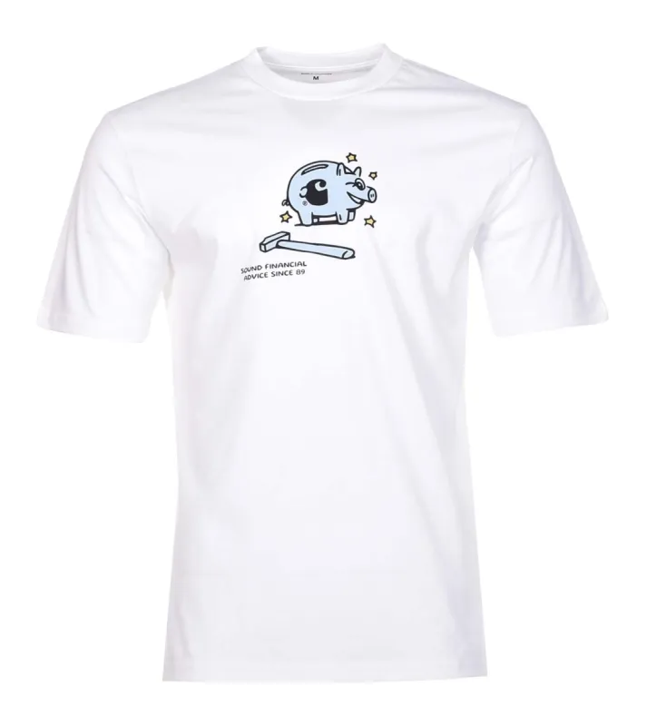 Short Sleeve Piggybank T Shirt White sold by RAGAZZI