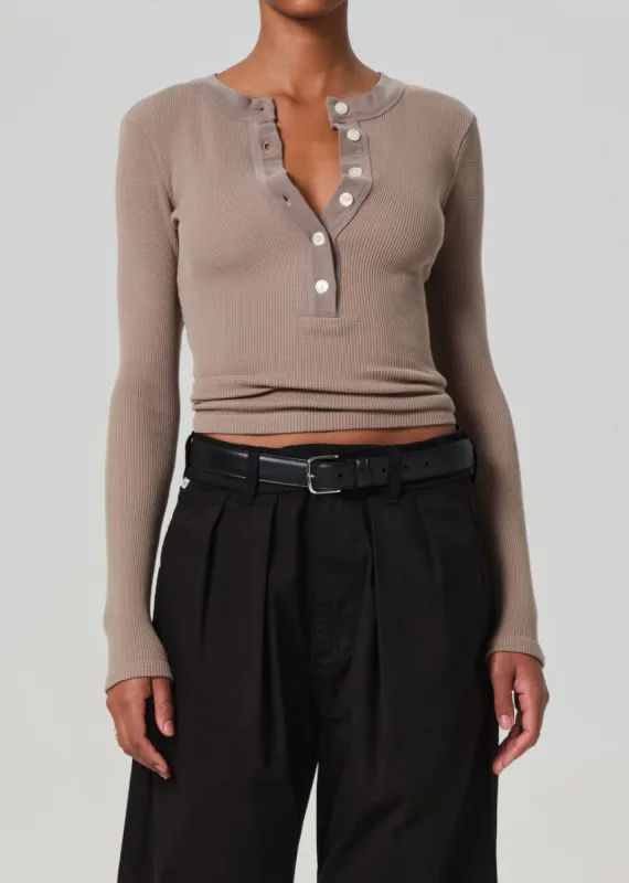 Varra Waffle Henley in Bezal sold by Citizens Of Humanity