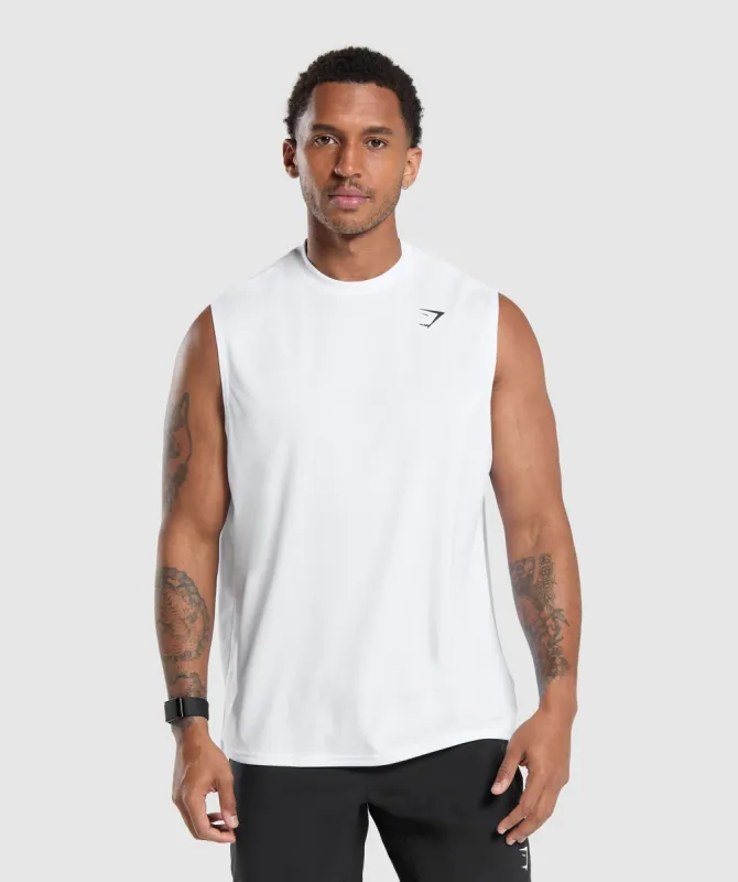 Gymshark Oversized Performance Tank - White sold by Gymshark