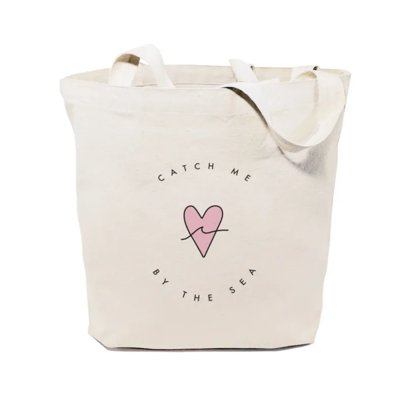 Catch Me By the Sea Cotton Canvas Tote Bag sold by Beach Bunny