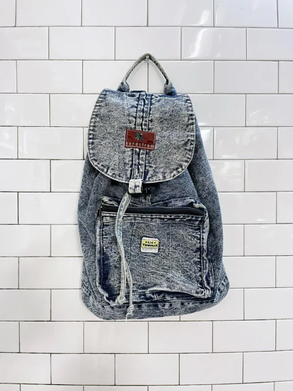 vintage 80s liz thomas acid wash denim backpack sold by Good Market Thrift Store