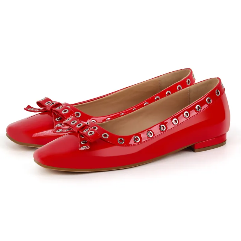 Square Toe Bow Ballet Flats sold by Onlymaker