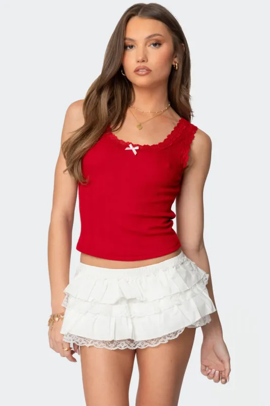 Hattie Pointelle Tank Top sold by Edikted