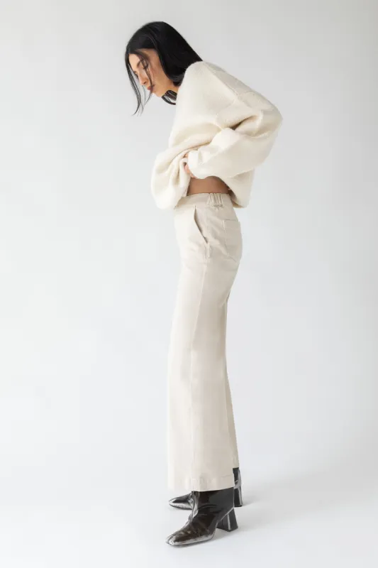 LONG LENGTH TWILL WIDE LEG PANT sold by OAK AND FORT