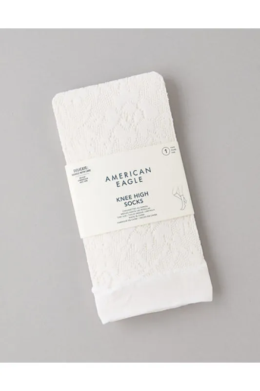 AE Lace Scrunch Socks Women's White One Size sold by American Eagle