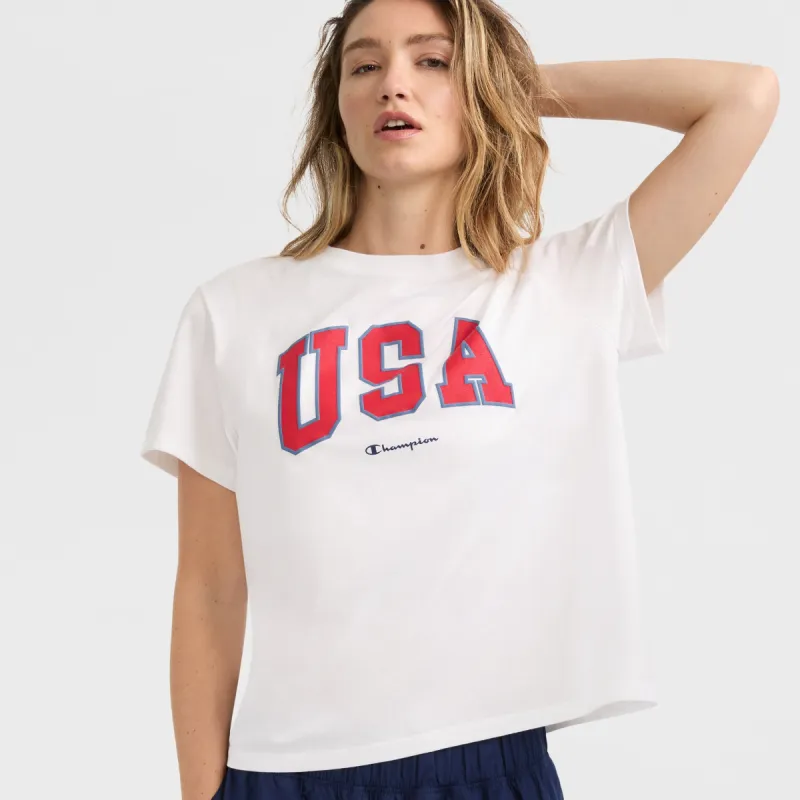 Classic Graphic T-Shirt, USA Logo sold by Champion