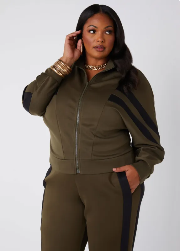 Striped Track Jacket sold by Ashley Stewart