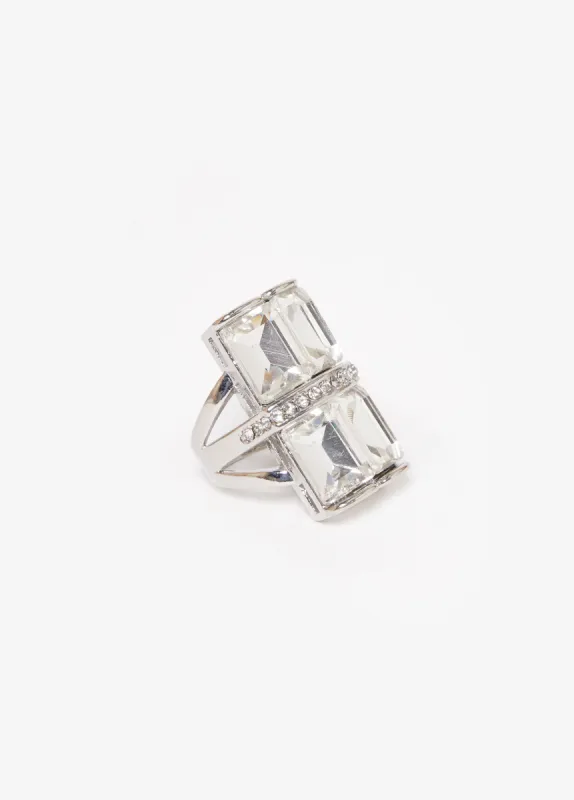 Crystal Silver Tone Ring sold by Ashley Stewart