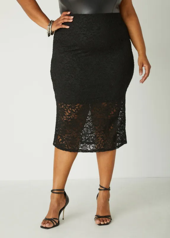 Lace Midi Skirt sold by Ashley Stewart