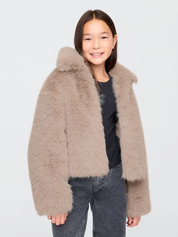 Kids Faux Fur Cropped Jacket sold by GAP